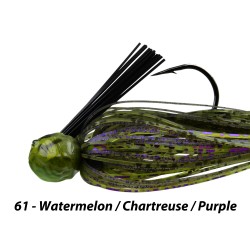 Picasso Fantasy Football Jig Watermelon Chartreuse Purple 1/2 oz 4/0