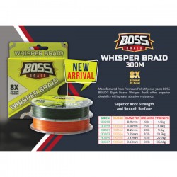 Boss Whisper Braid  8X 10 lb - 4,5  kg 0.15 mm Braided Line 300 m Spool