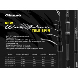 Okuma Wave Power 6' Telespin Telescopic Spinning Rod